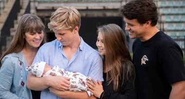 Bindi Irwin’s daughter Grace laughs adorably as she’s taught about America