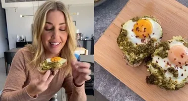 Jules Sebastian tries TikTok’s pesto eggs hack and the results are amazing