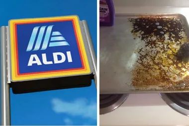 Aussie mum transforms stubborn dirt from baking tray with a very unlikely – and cheap! – Aldi product
