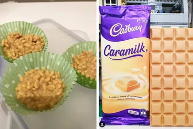 This 3-ingredient Cadbury Caramilk Chocolate Crackle Recipe will be the best thing you see today!