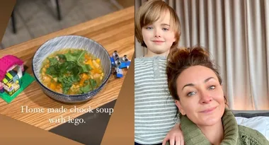 Michelle Bridges whips up a home made chicken soup in the pressure cooker