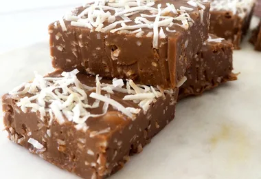 This 3-ingredient coconut rough fudge is both simple and delicious