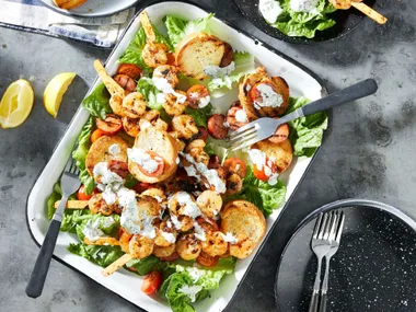 Level up with our irresistible Spicy Portuguese Prawn and Chorizo Salad