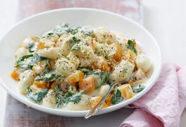 Pan-fried Gnocchi with Pumpkin and Spinach