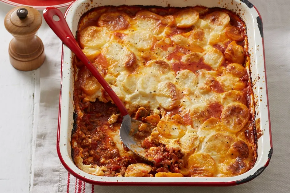 Cheesy Lamb Potato Bake Recipe | New Idea