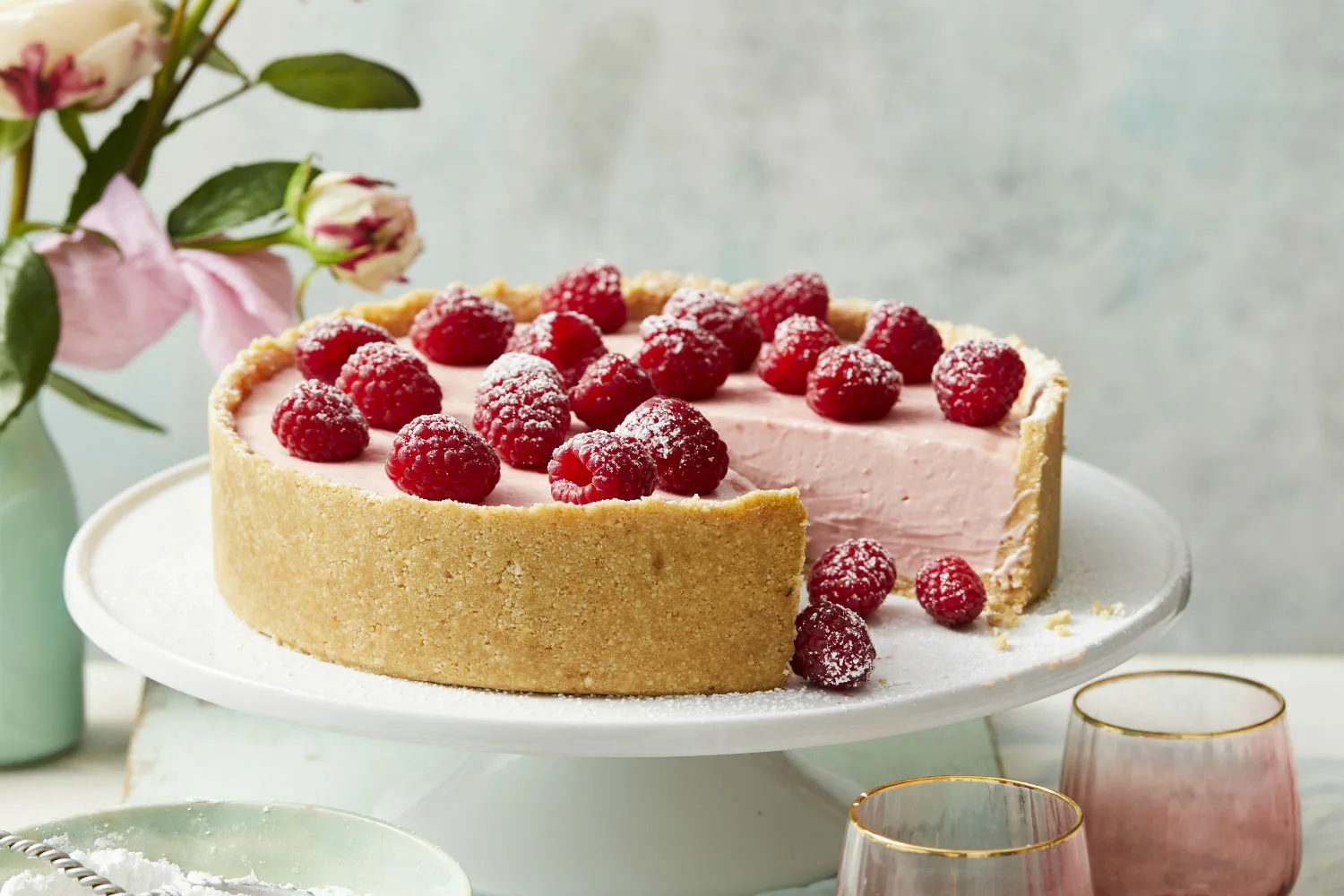 No Bake Raspberry Marshmallow Cheesecake