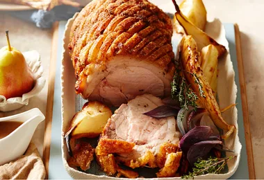 Roasted rolled pork loin
