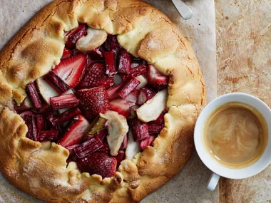 Strawberry, Pear and Rhubarb Galette