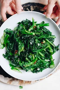 Chinese broccoli in garlic sauce