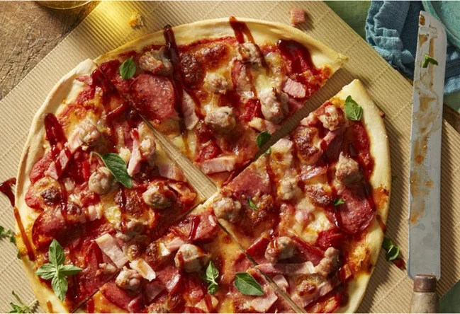 Barbecue meat-lovers pizza