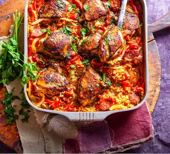Chicken & Chorizo Rice Bake