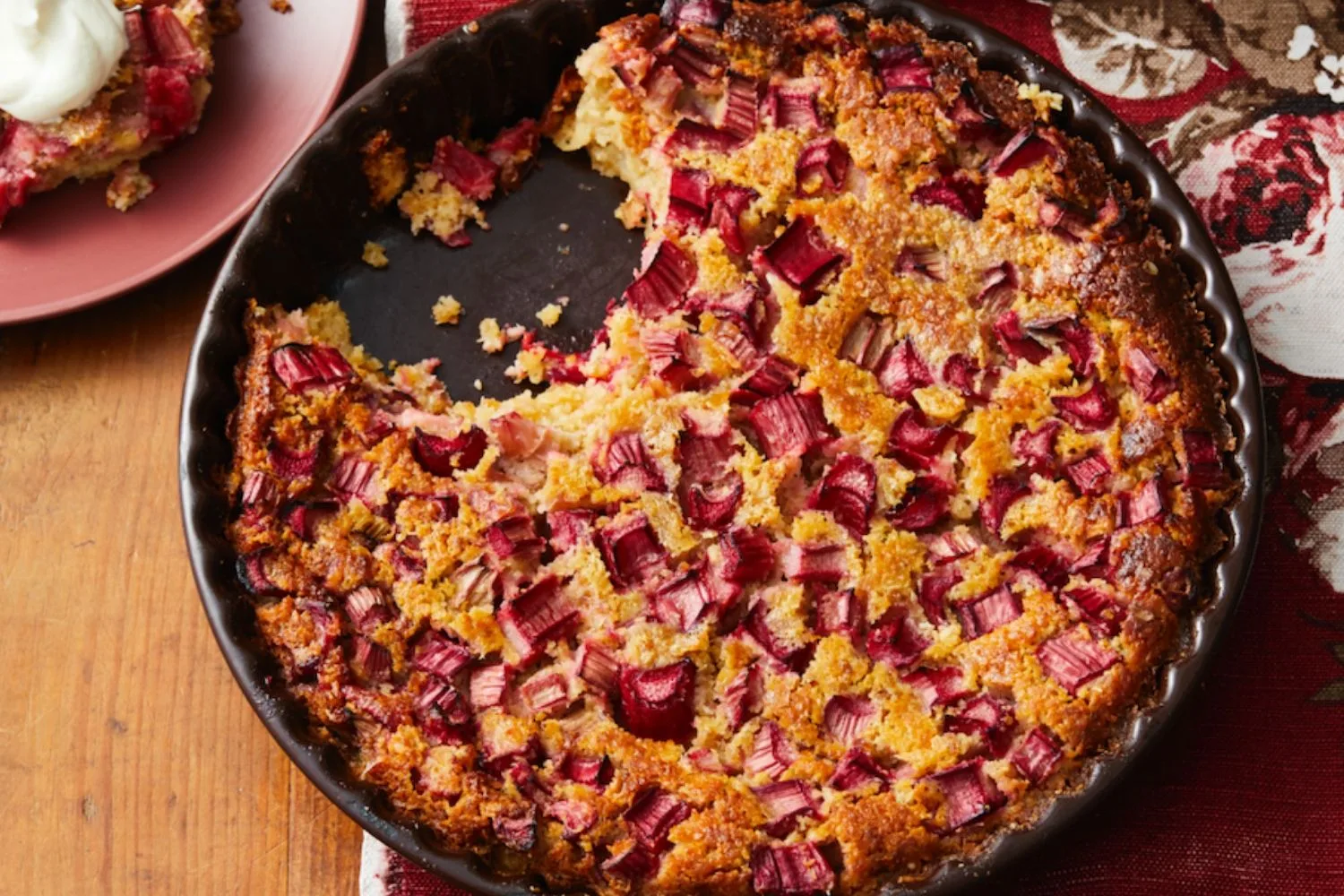 Rhubarb Crumble Impossible Pie