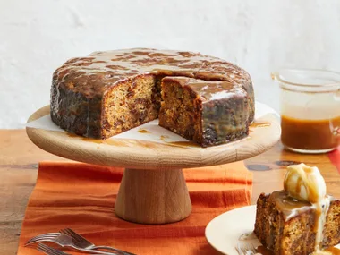 Sticky Fig and Carrot Pudding with Butterscotch Sauce