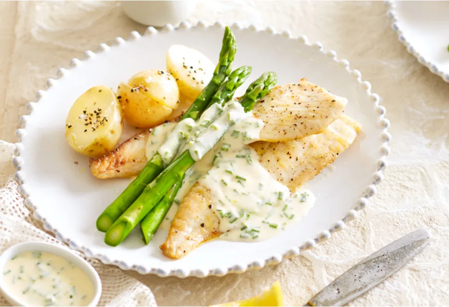 Snapper with lemon butter, potatoes & asparagus Recipe | New Idea