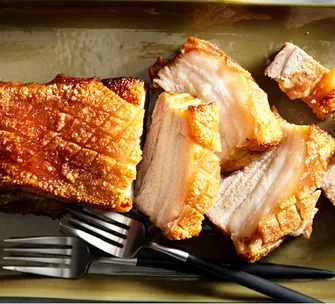 Pork belly with pumpkin & cabbage