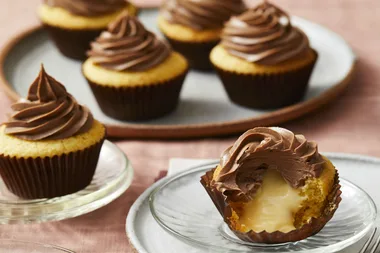 Vanilla Custard Cupcakes with Chocolate Frosting