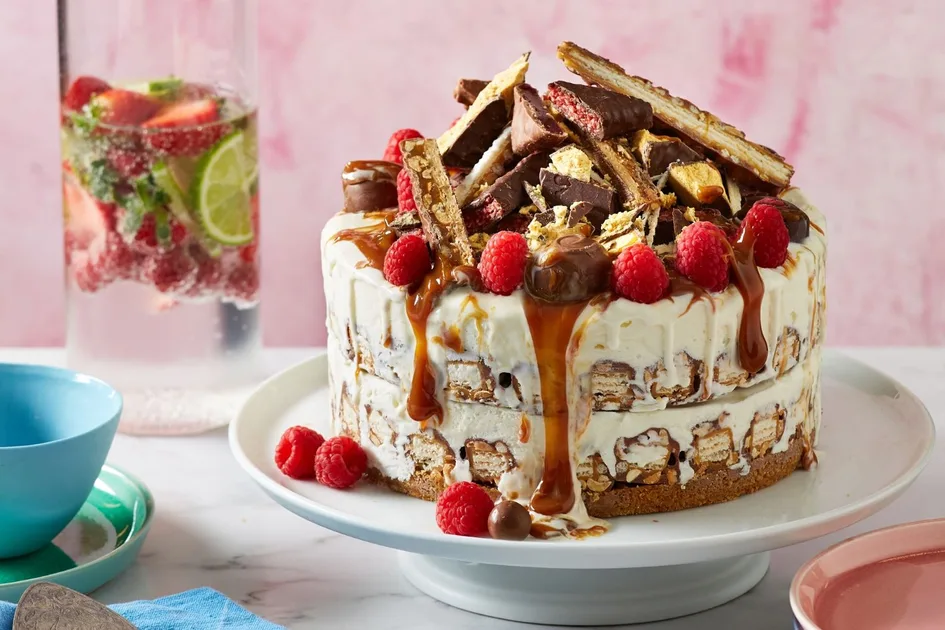 Ultimate Malteser, Snickers & Violet Crumble Ice-Cream Cake Recipe | New Idea