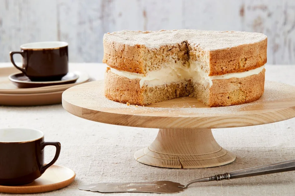 Cinnamon Almond Sponge with Honey Cream Recipe | New Idea