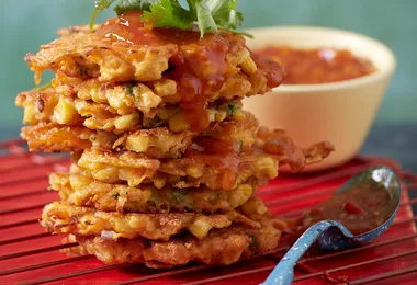 Sweet potato and corn fritters