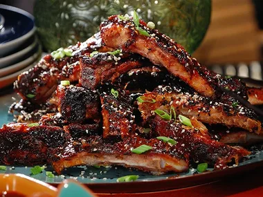 Barbecued ginger ale pork ribs