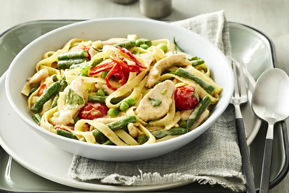 Thai Green Curry Chicken Tagliatelle Recipe | New Idea
