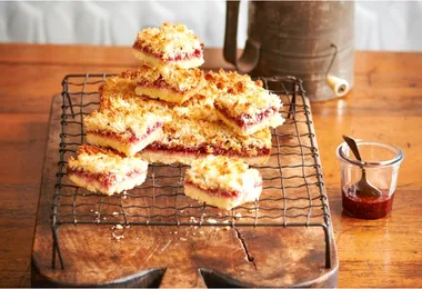 Barb’s Raspberry Coconut Slice