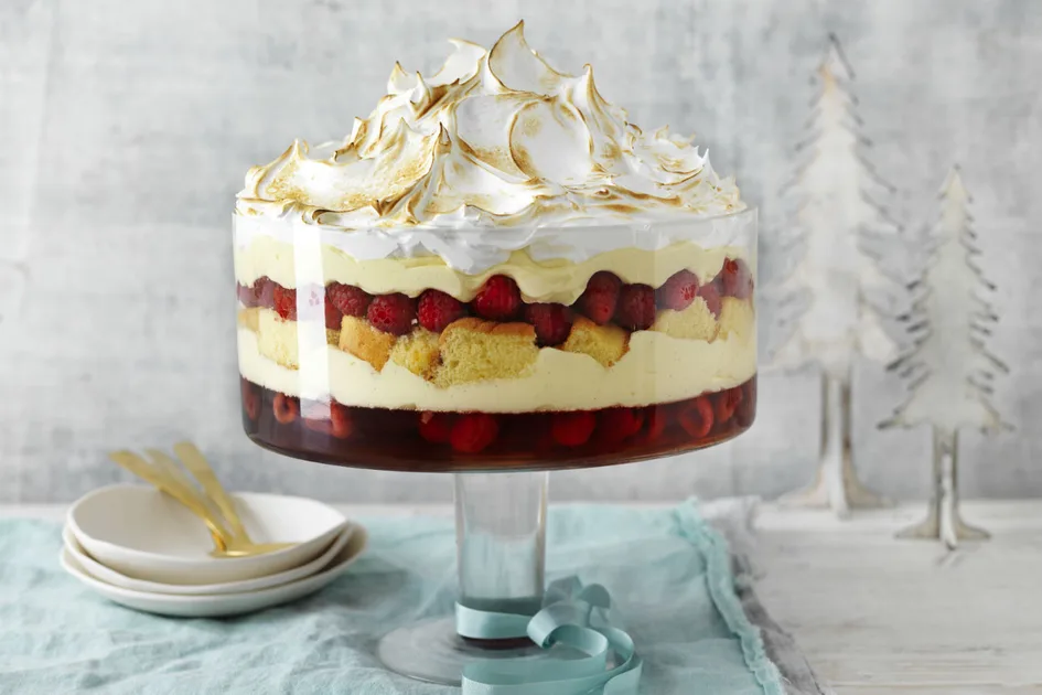 Epic Raspberry Trifle with Meringue Top Recipe | New Idea