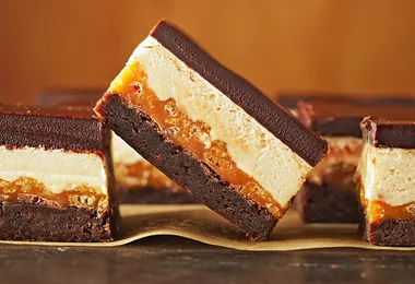 These Four-layer Caramel-crunch Nougat Brownies are the ultimate indulgence
