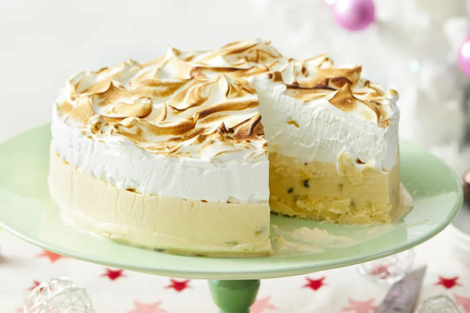 Passionfruit & Meringue Ice-Cream Cake Recipe | New Idea
