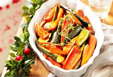 Glazed carrots and zucchini