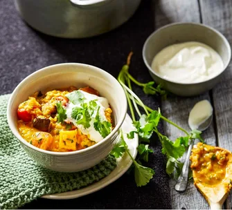 Eggplant & pumpkin dhal