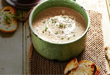This Mushroom and Bacon Soup is a creamy delight