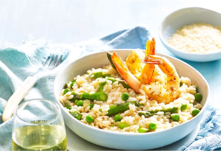 Garlic prawns & asparagus risotto Recipe | New Idea