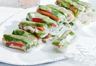 Vegetable rice paper rolls