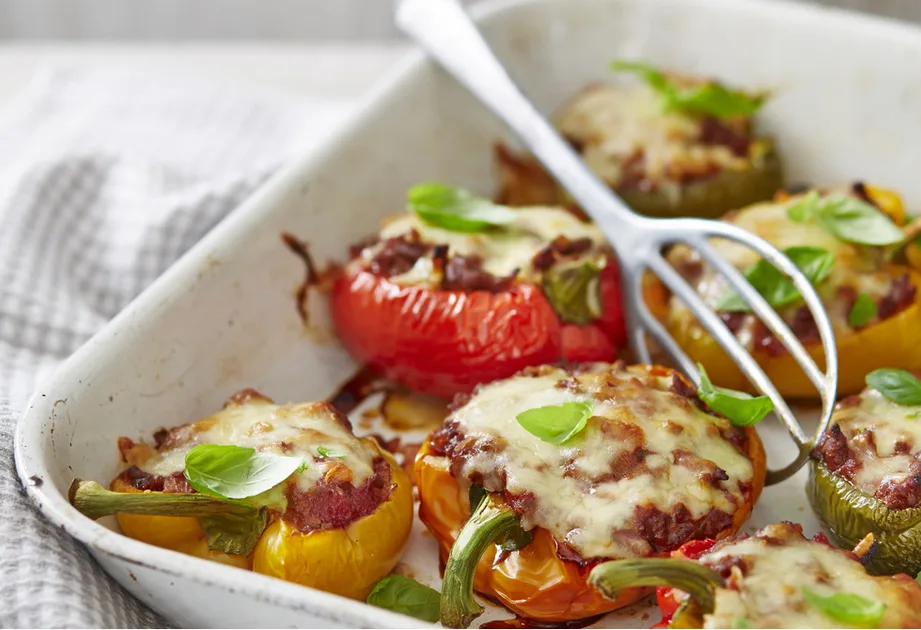 Bolognese-stuffed roast capsicums Recipe | New Idea