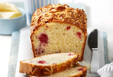 Gluten-free raspberry, almond and coconut loaf