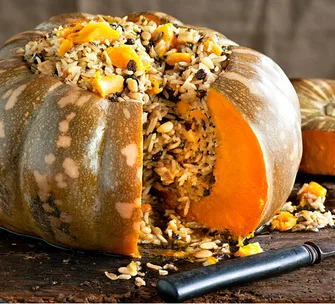 Vegetarian stuffed pumpkin