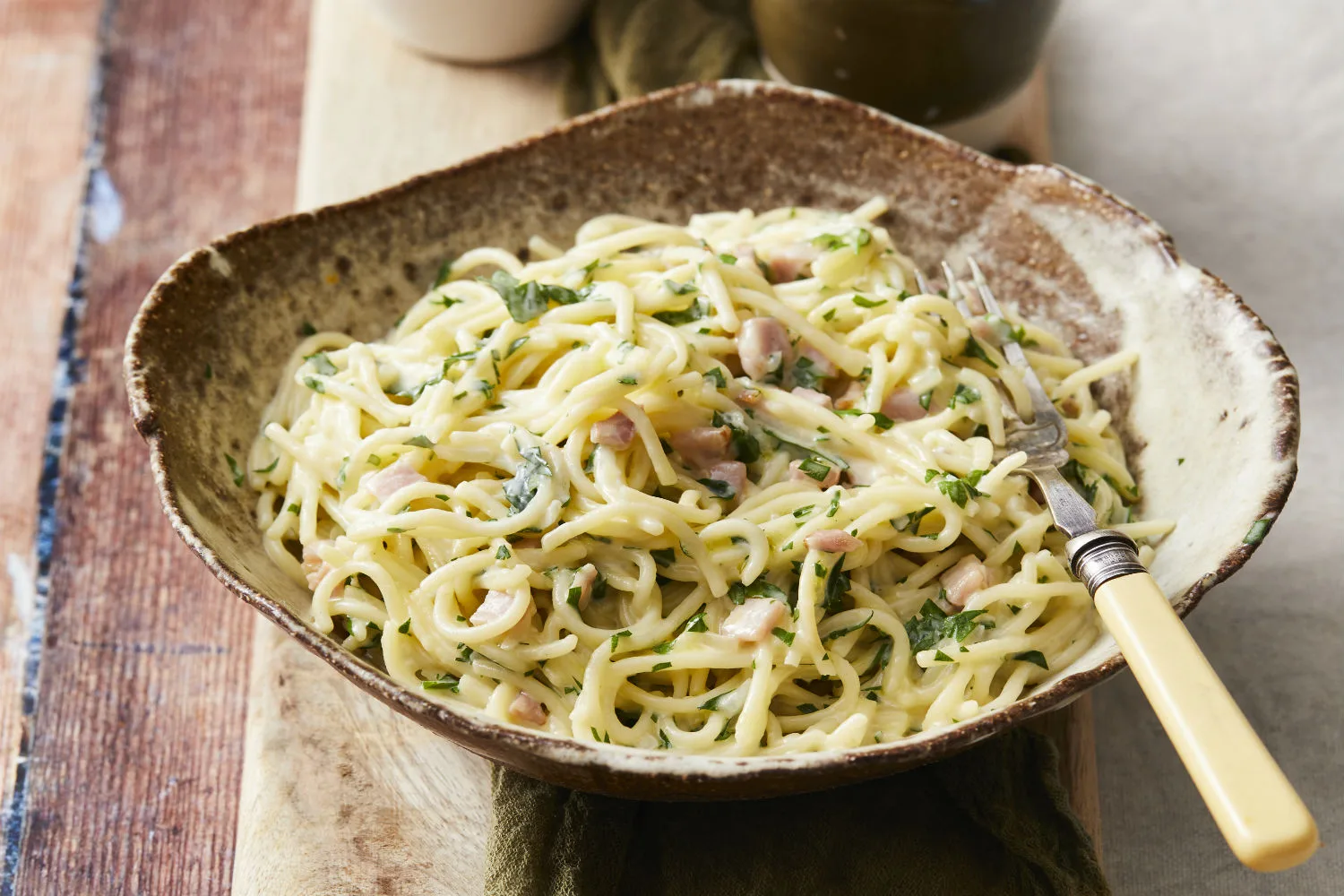 Rice Cooker Pasta Carbonara