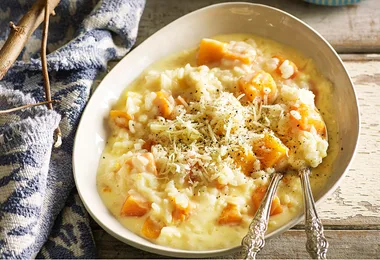 Oven-baked risotto with pumpkin