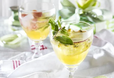 Pineapple and  passionfruit mocktails