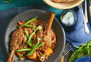 Italian lamb shanks with lentils