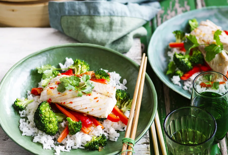 Steamed Thai-style fish with rice Recipe | New Idea