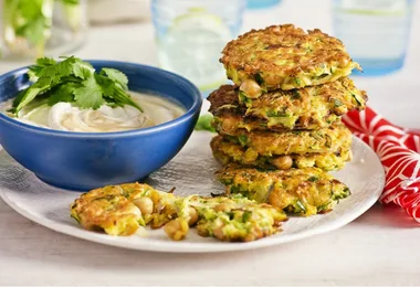 Chickpea and zucchini fritters