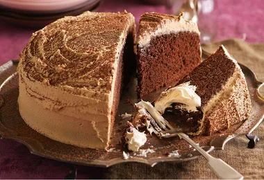 Chocolate cake with coffee frosting