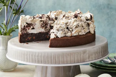 A mouthwatering Fudgy Chocolate Meringue Cake