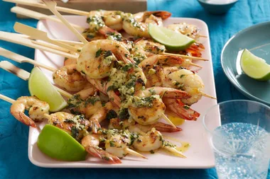 Prawn Skewers with Coriander and Lime Butter