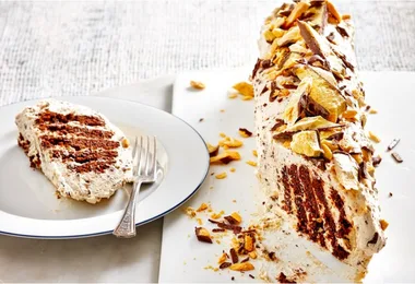 Honeycomb chocolate log