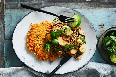 Noodle Pancakes with Hoisin Pork