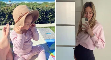 Pregnant Jennifer Hawkins shares cute new family snaps