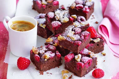 Chocolate, Raspberry and Walnut Brownies